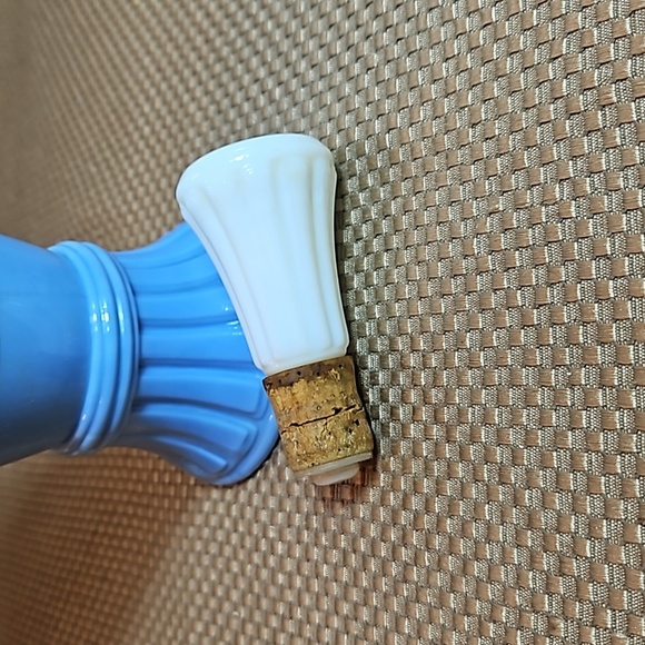 Jim Beam Blue Decanter Milk Glass Greek Chariot Liquor Urn 14" Vintage 1960s - Picture 2 of 6